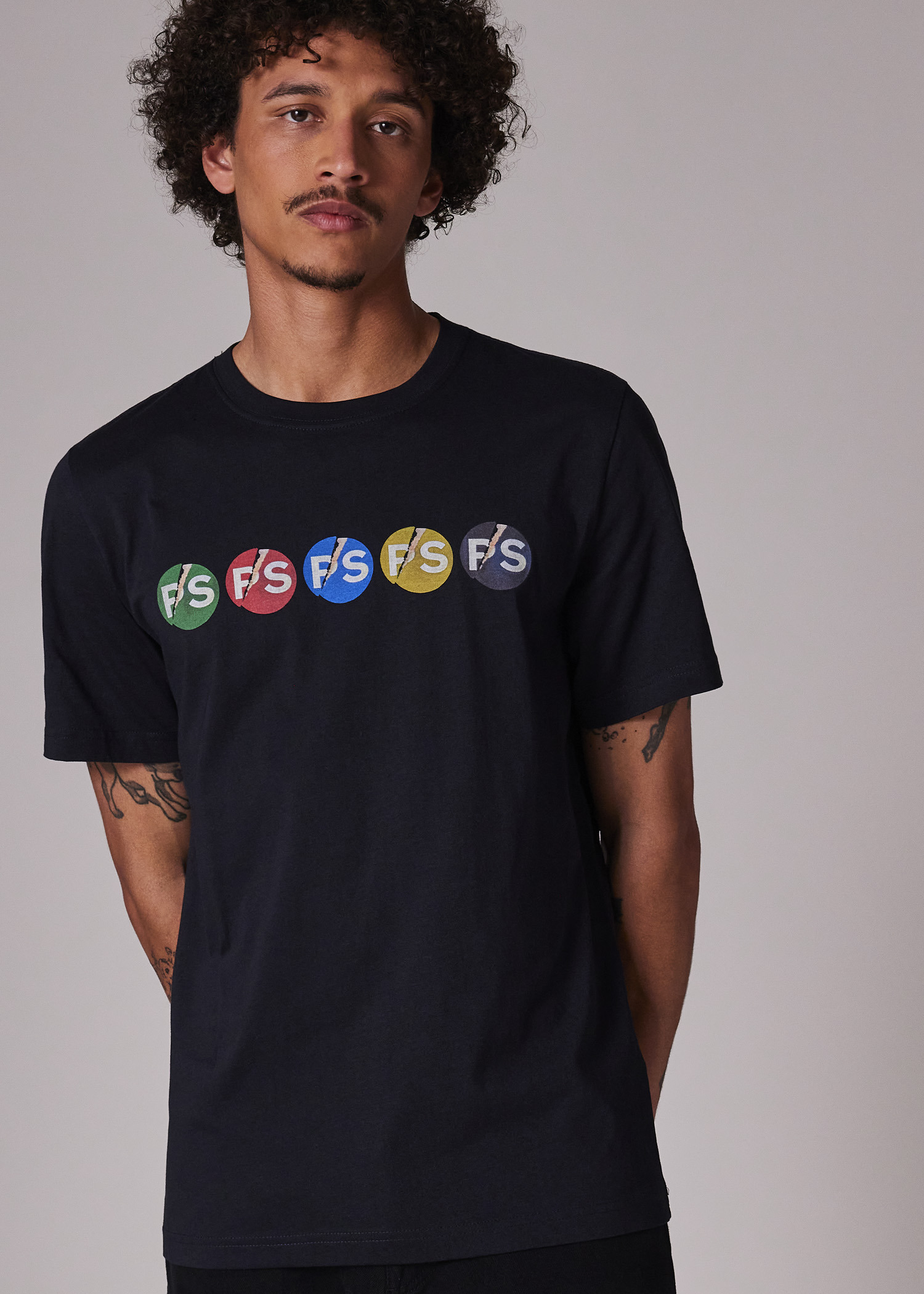 Dark Navy 'PS Broken Circle' Print T-Shirt - 3
