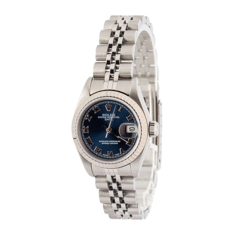 Ladies Rolex Date 69174 Blue Roman Dial - 2