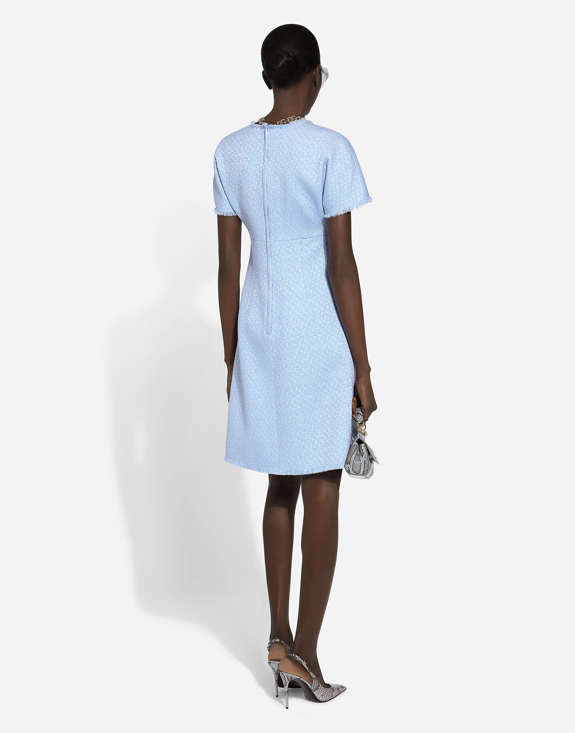 Raschel tweed midi dress with DG logo - 3