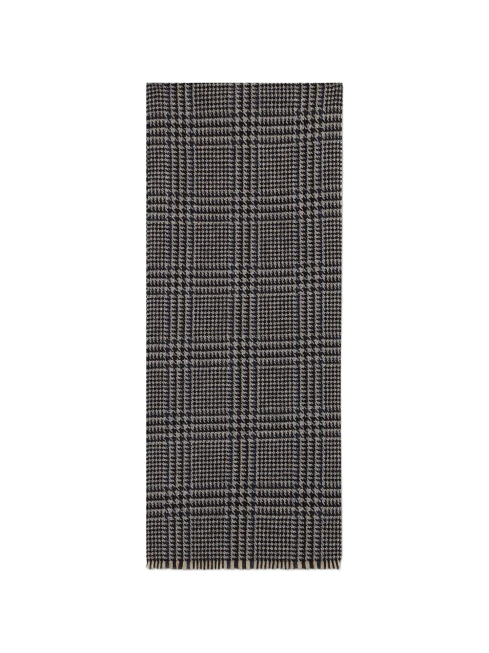 check-pattern fringed scarf - 1