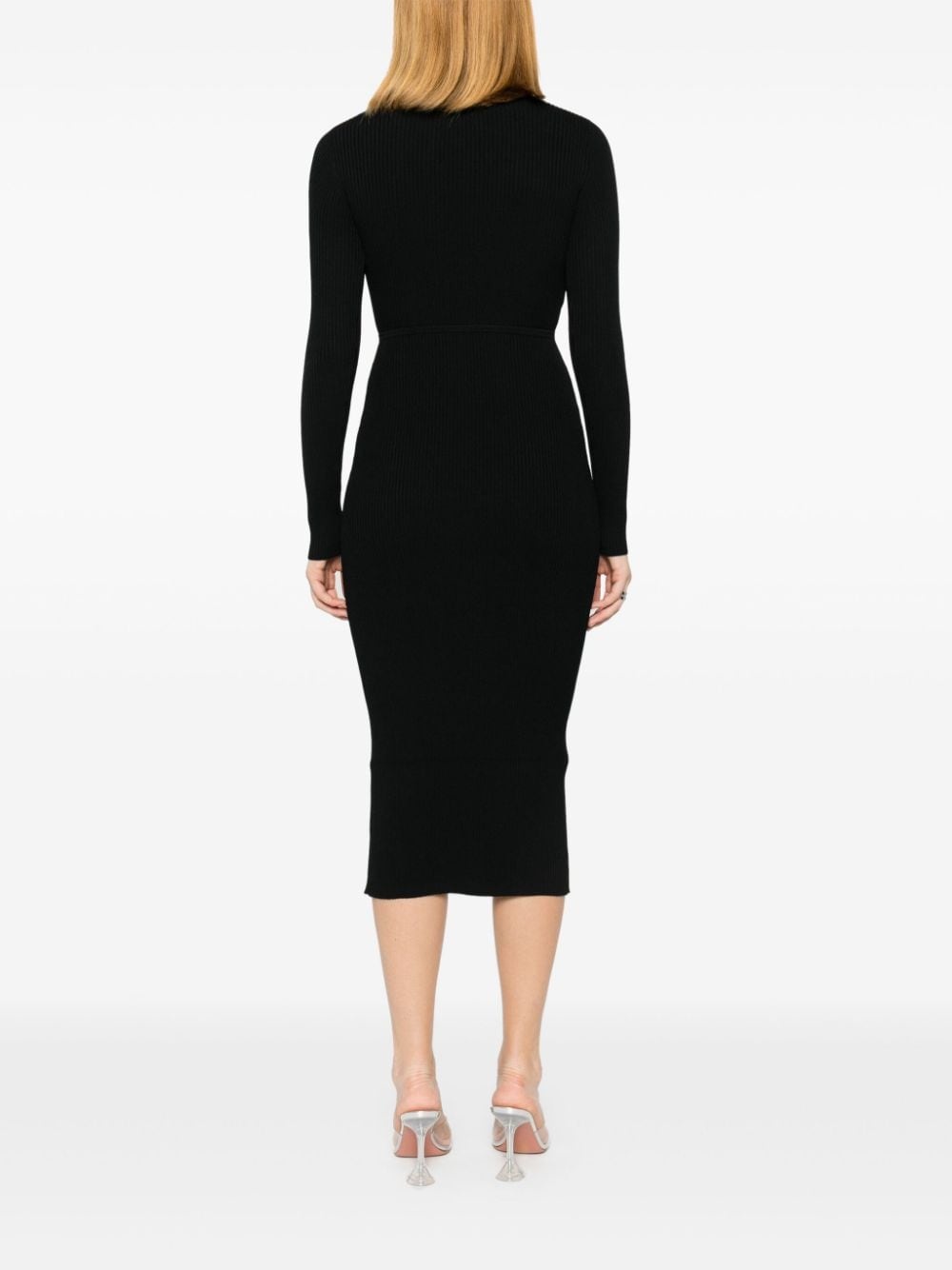 fine-ribbed midi dress - 4