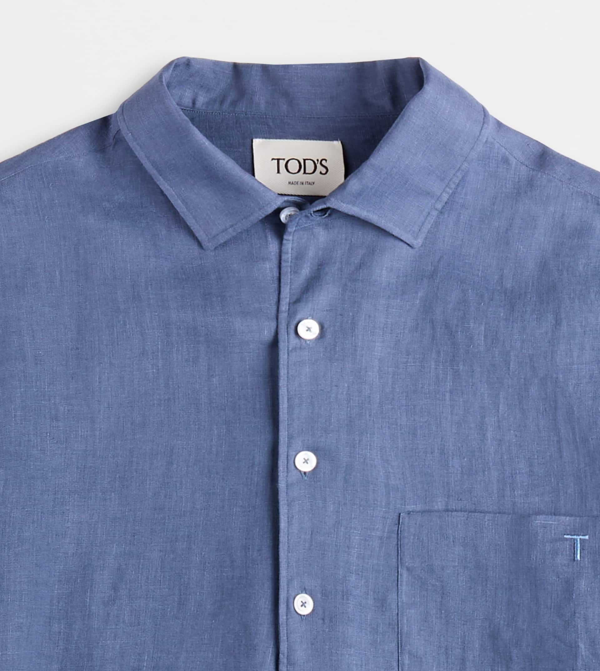 SHIRT  IN LINEN - BLUE - 8