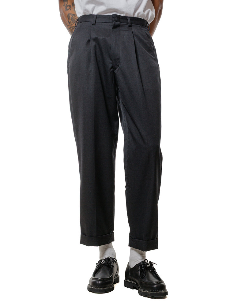 The Real McCoys MP25101 Single-Pleat Wool Trousers Charcoal outlook