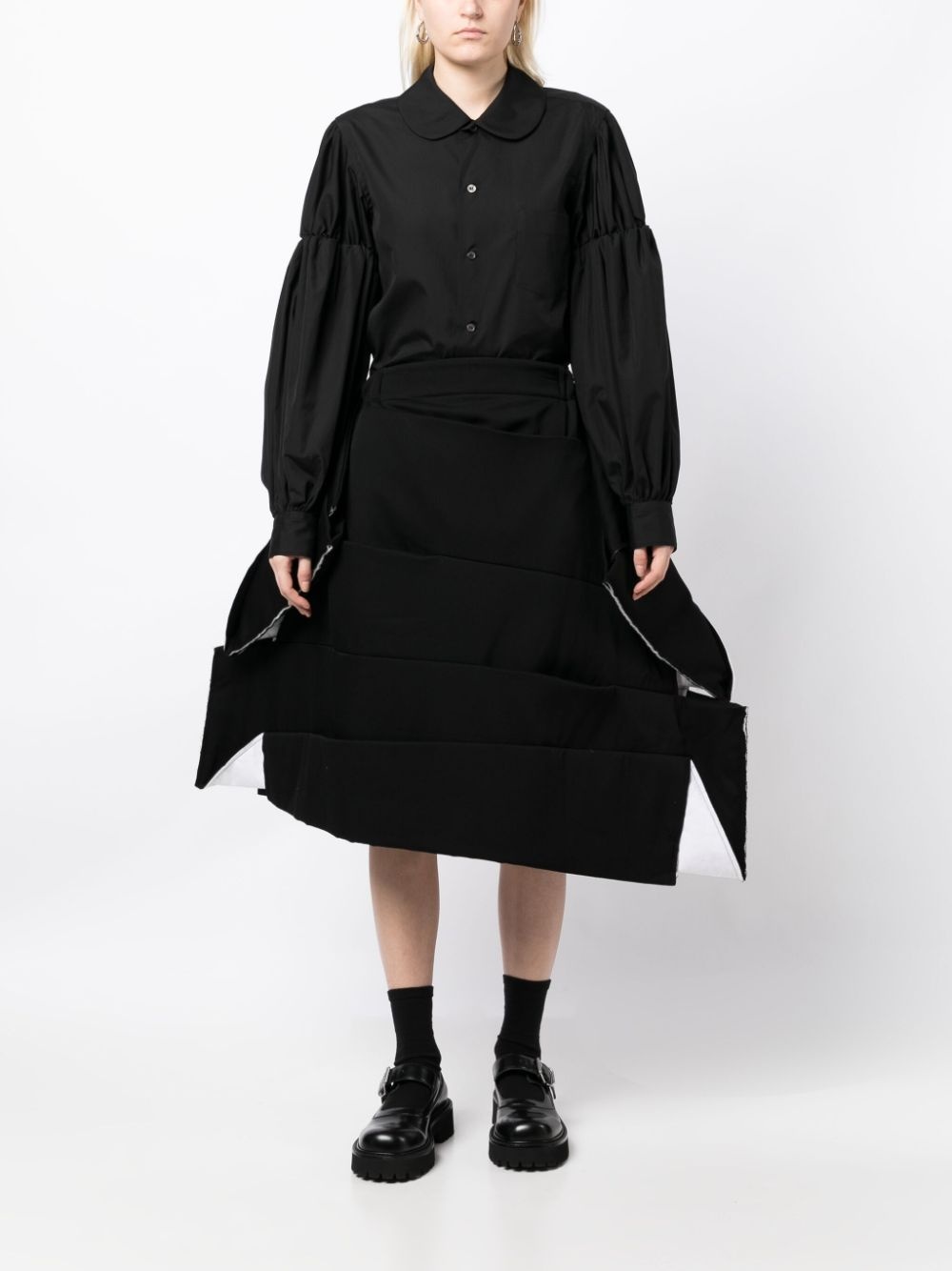 voluminous asymmetric panelled skirt - 2