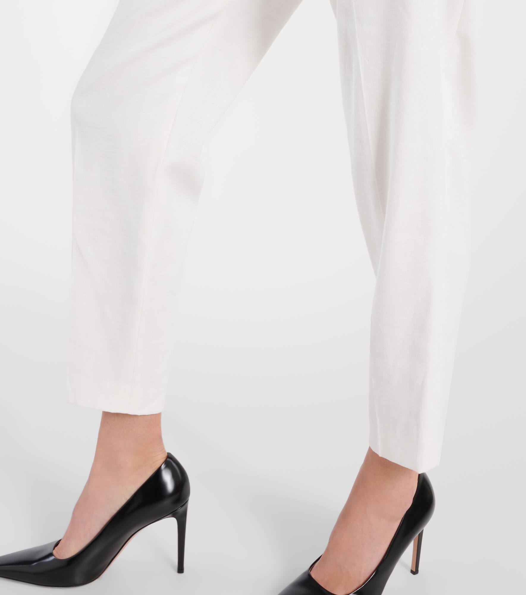 Sofia high-rise linen-blend tapered pants - 5