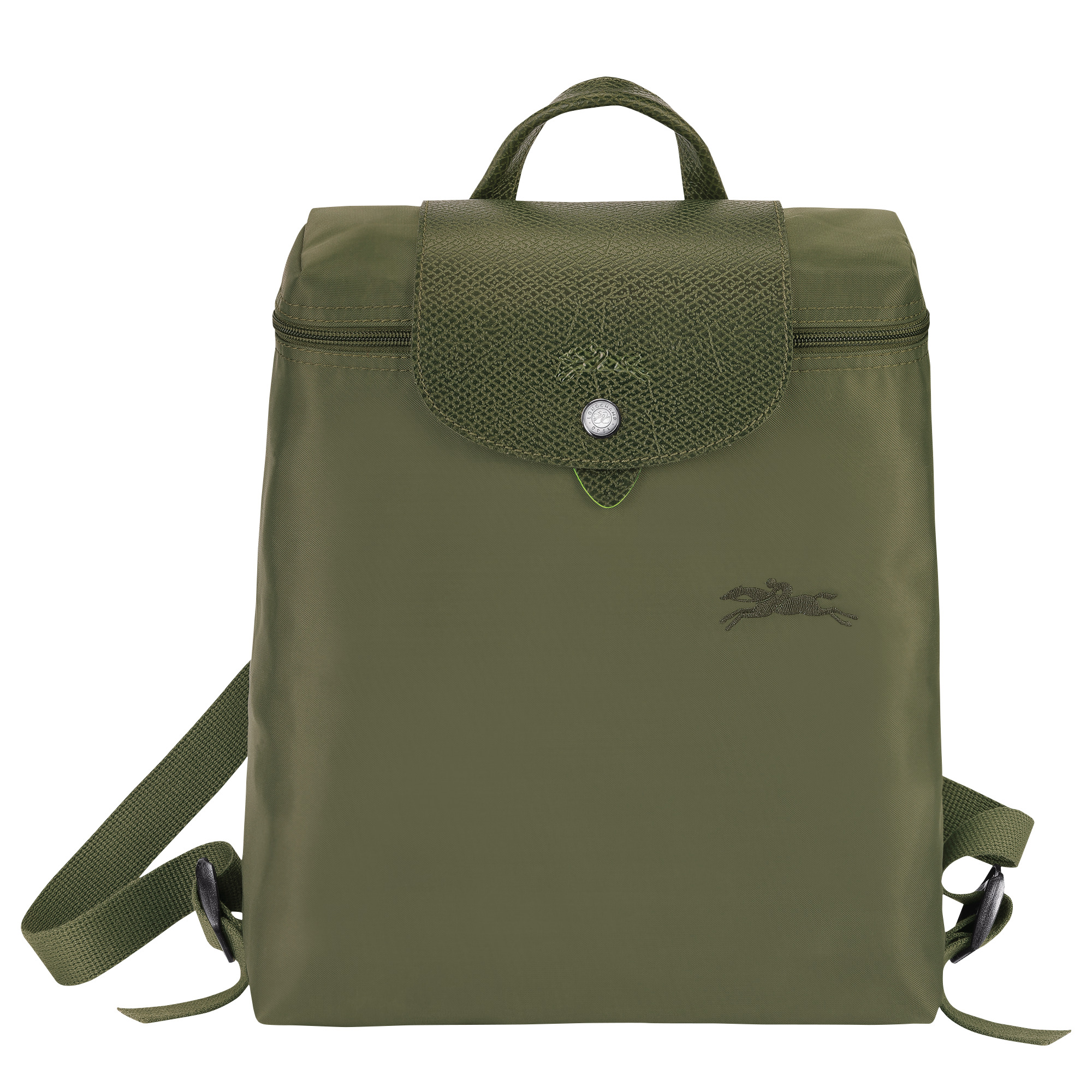 Le Pliage Green Pouch with handle Forest - Recycled canvas