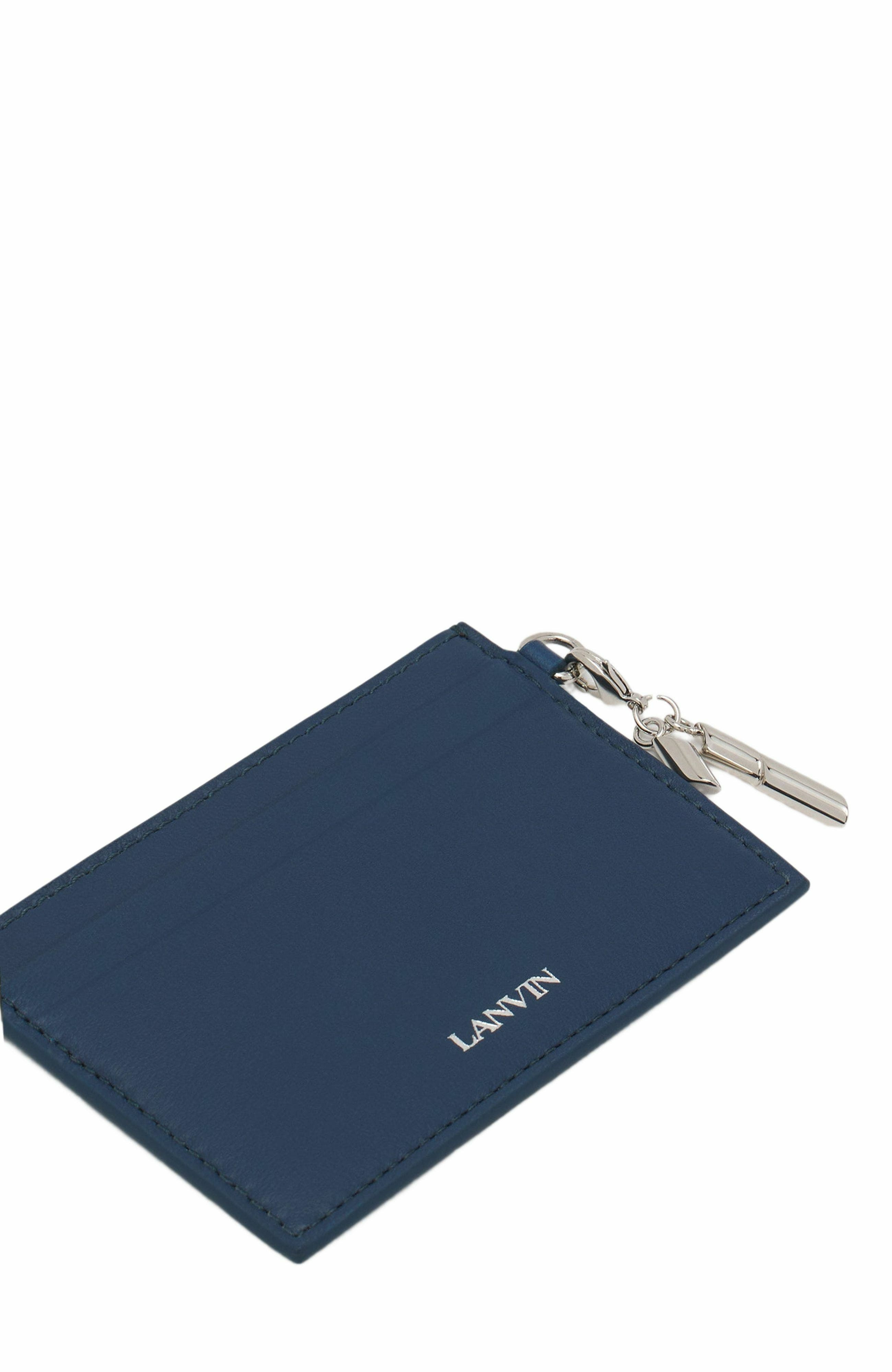 Lanvin Séquence Leather Cardholder in Petrol Blue at Nordstrom - 3