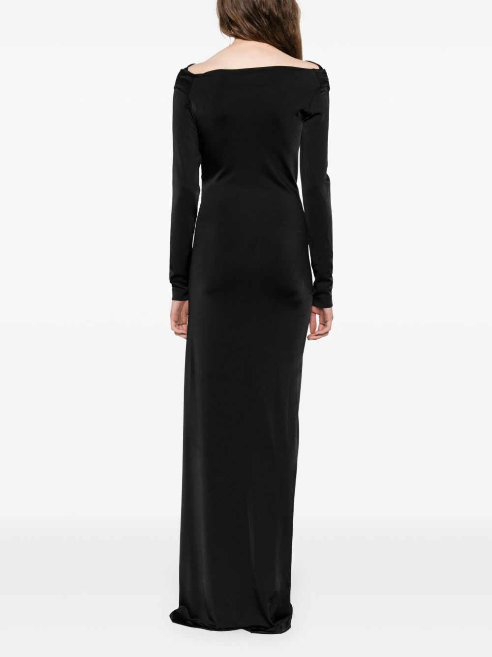cowl-neck draped maxi dress - 4