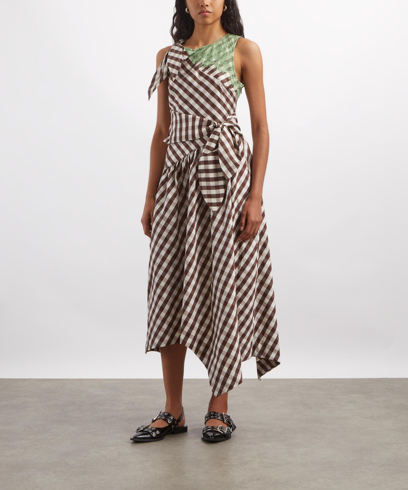 DAMSON MADDER. Giselle Choc Check Midi Dress outlook