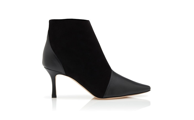 Black Suede Pointed Toe Ankle Boots 1