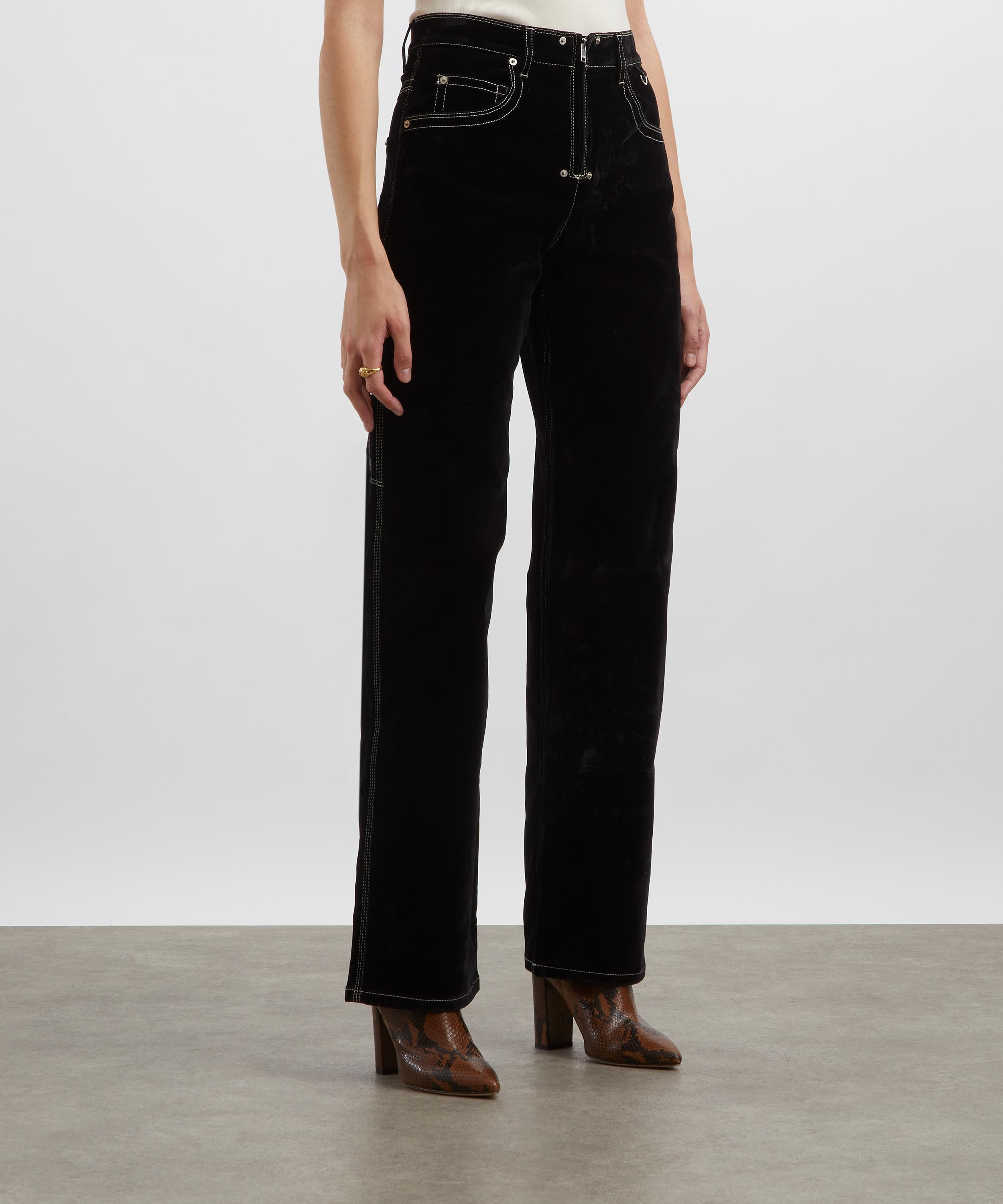 Stelyna Wide-Leg Velvet Jeans - 3