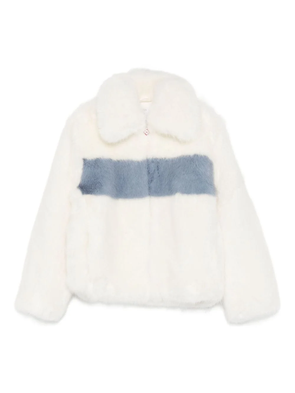collar faux-fur jacket - 1