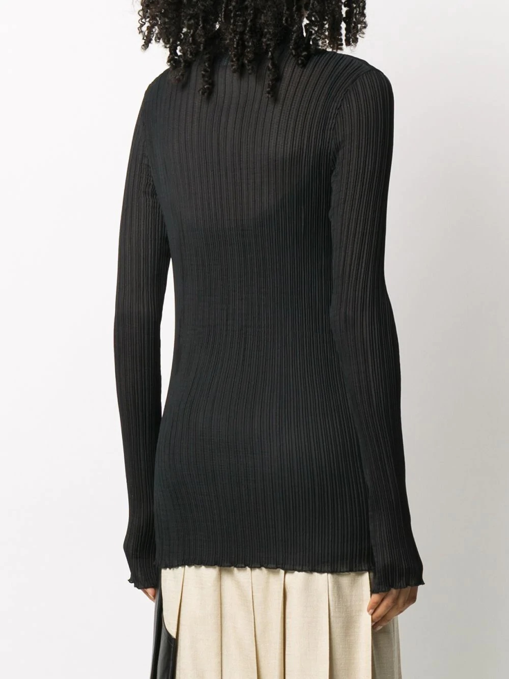 ribbed-knit turtleneck top - 4