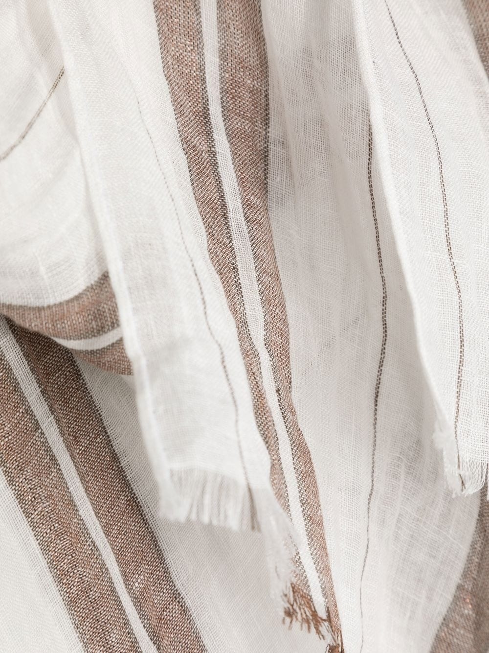 striped linen-blend scarf - 3