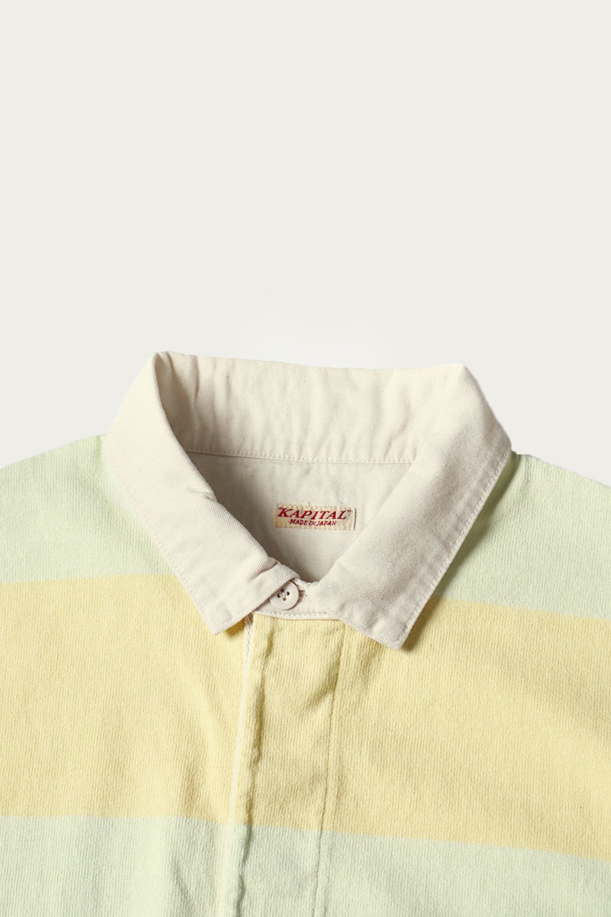 JAIL Stripe Jersey BIG Rugger Shirt - Yellow/Green - 3