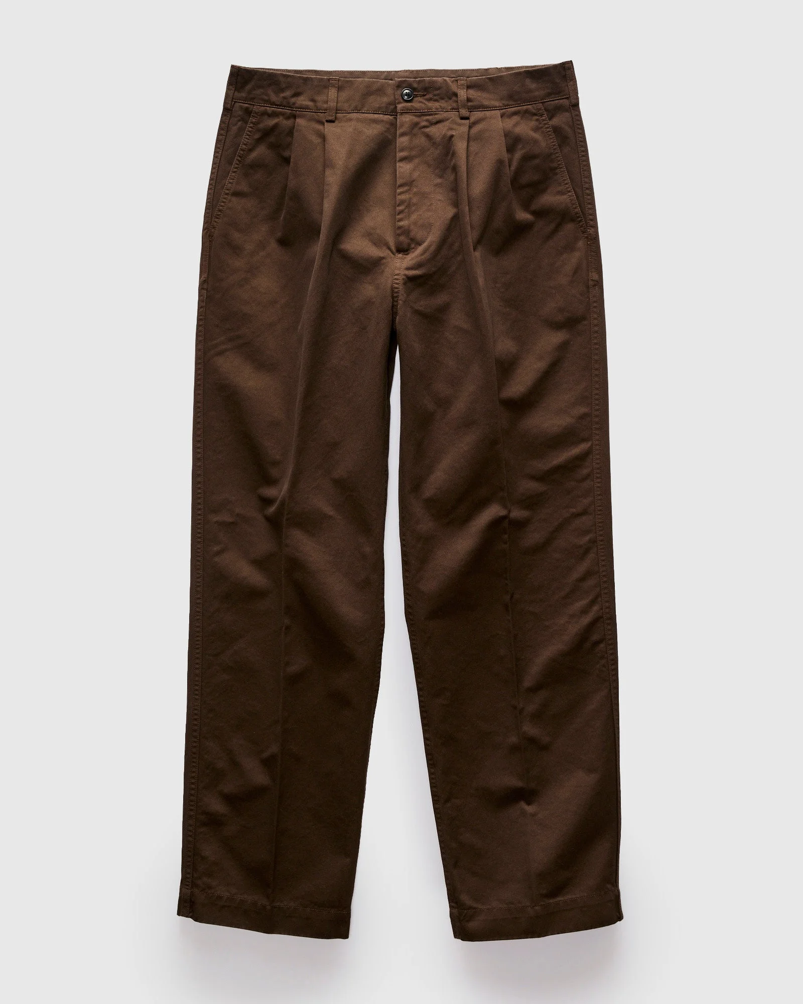 Canal Pleated TwillForm Pant in Black Olive - 1
