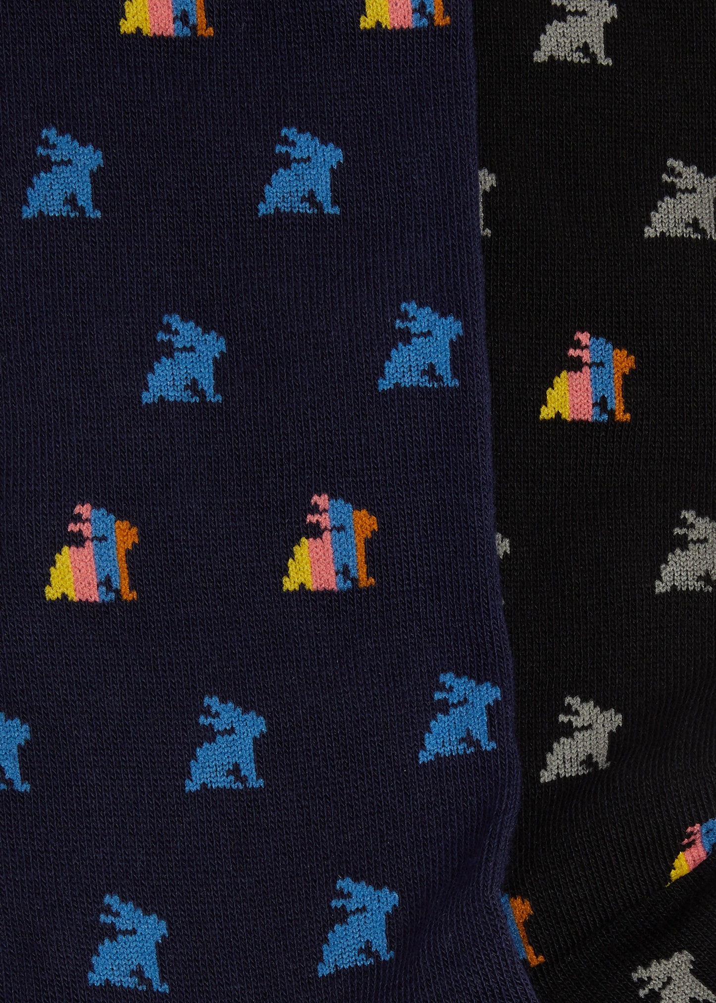 Cole rabbit-intarsia stretch-cotton socks - set of two - 4