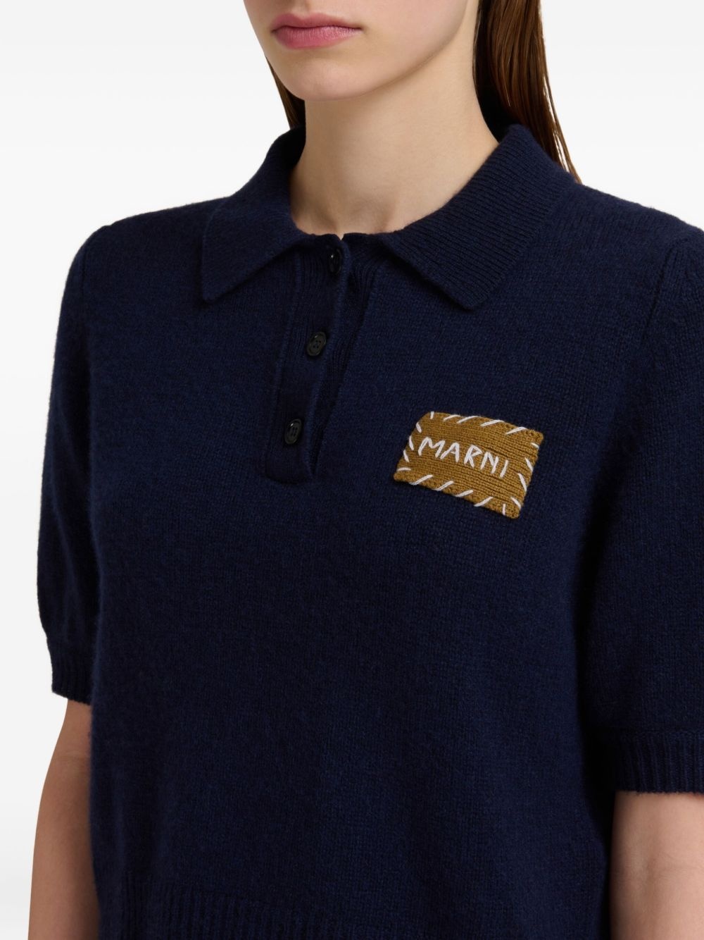 logo-patch polo shirt - 3