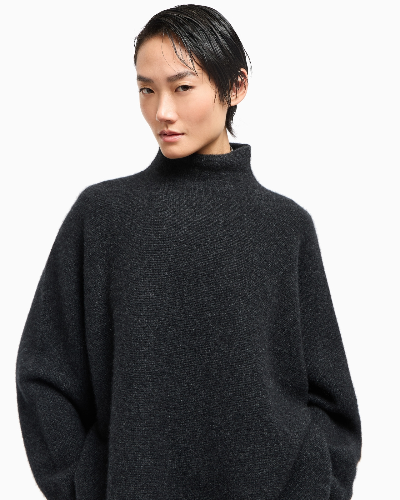 CASHMERE MOCK-NECK JUMPER - 5