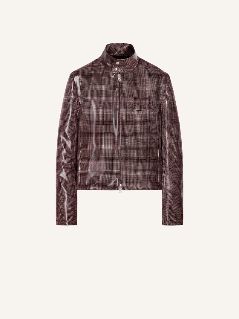VINYL PRINCE OF WALES BIKER JACKET - 1