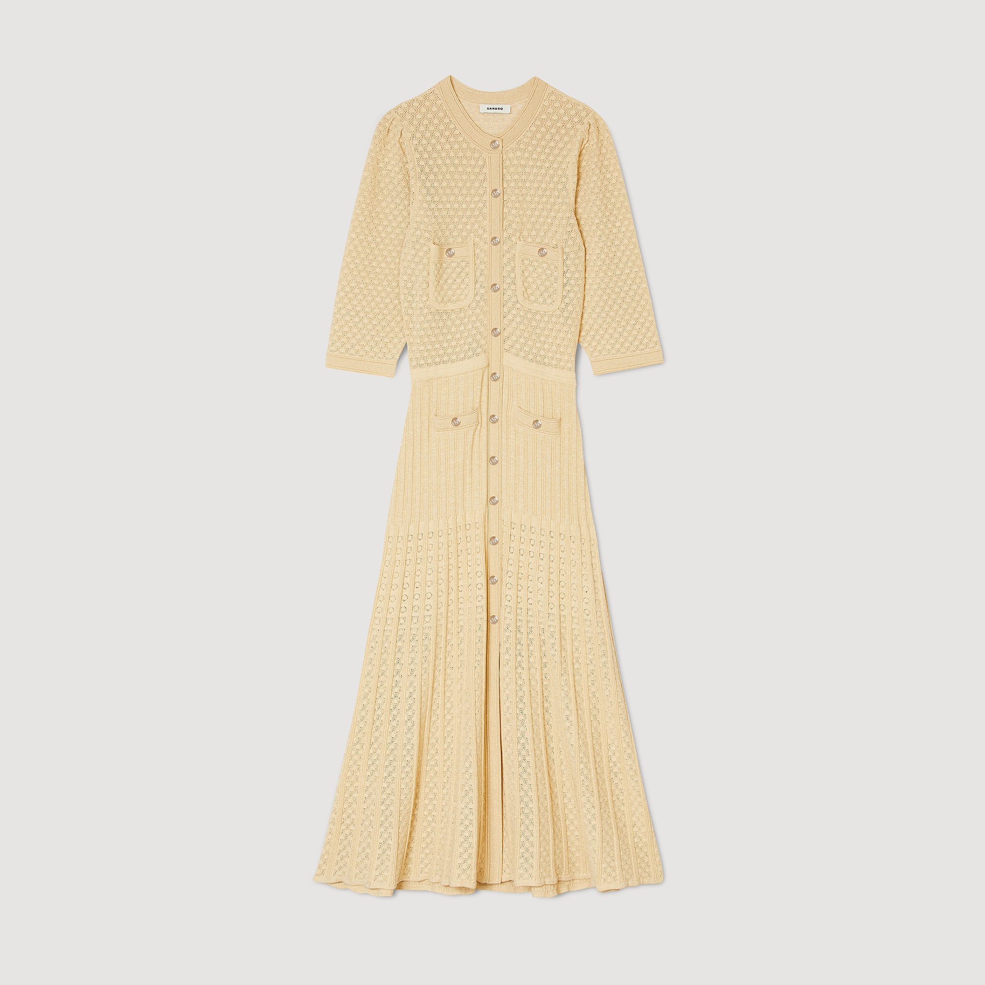 POINTELLE KNIT MIDI DRESS - 1