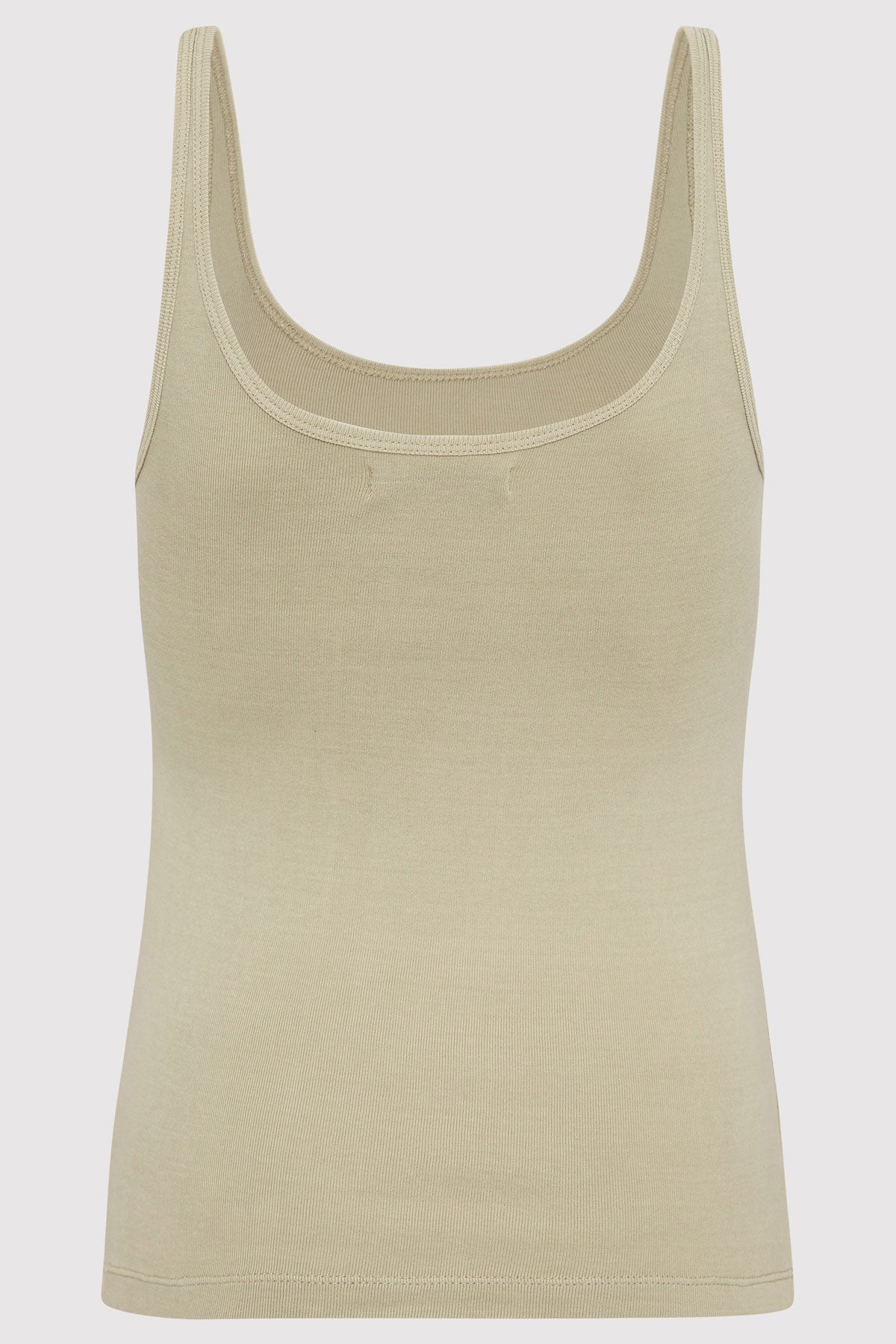Organic Cotton Slim Scoop Tank - Moss Grey - 6