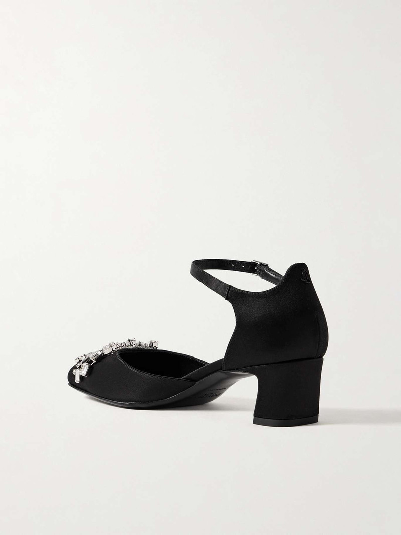 Verity 45 crystal-embellished satin Mary Jane pumps 3