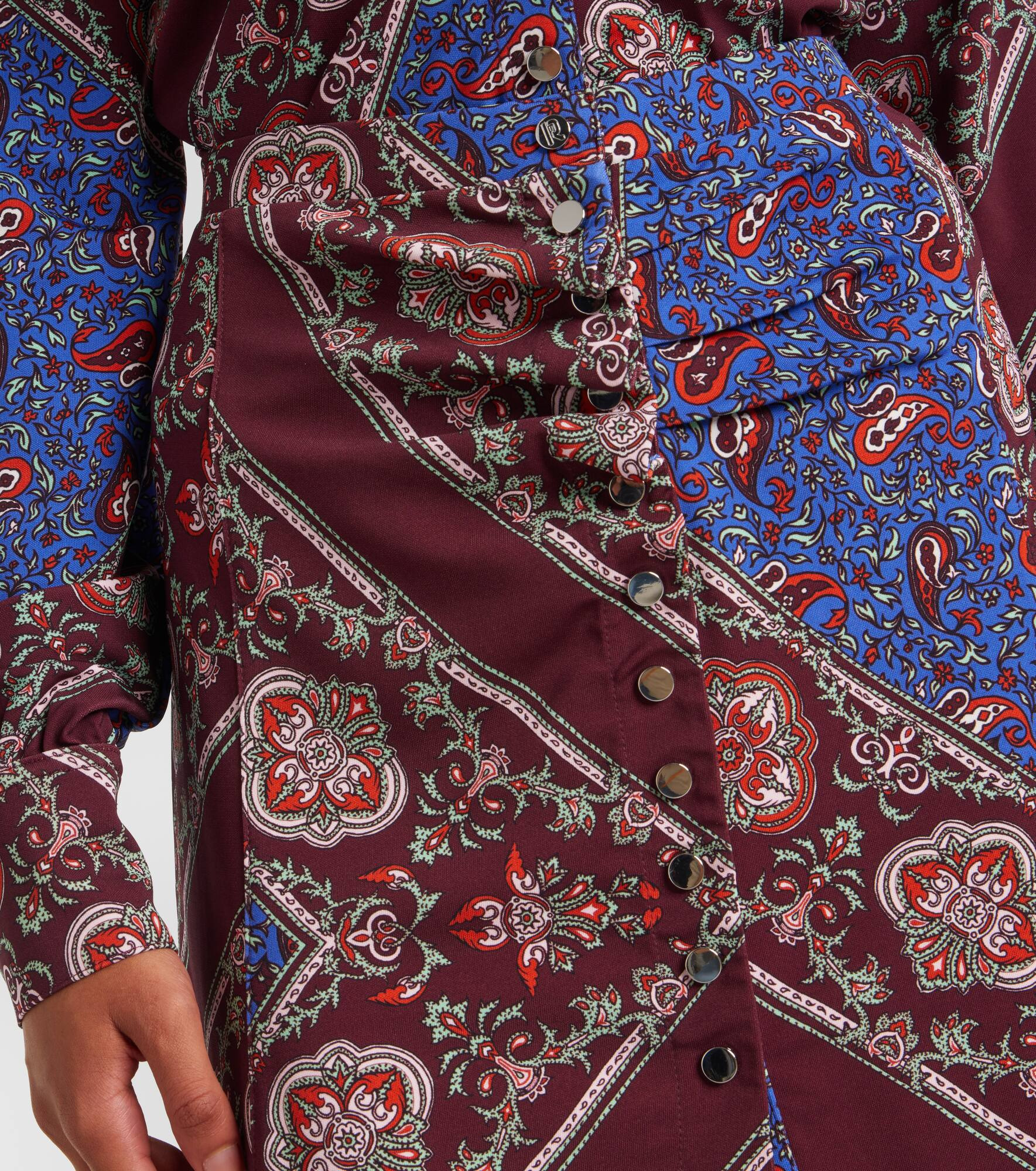 Gathered paisley printed miniskirt - 4