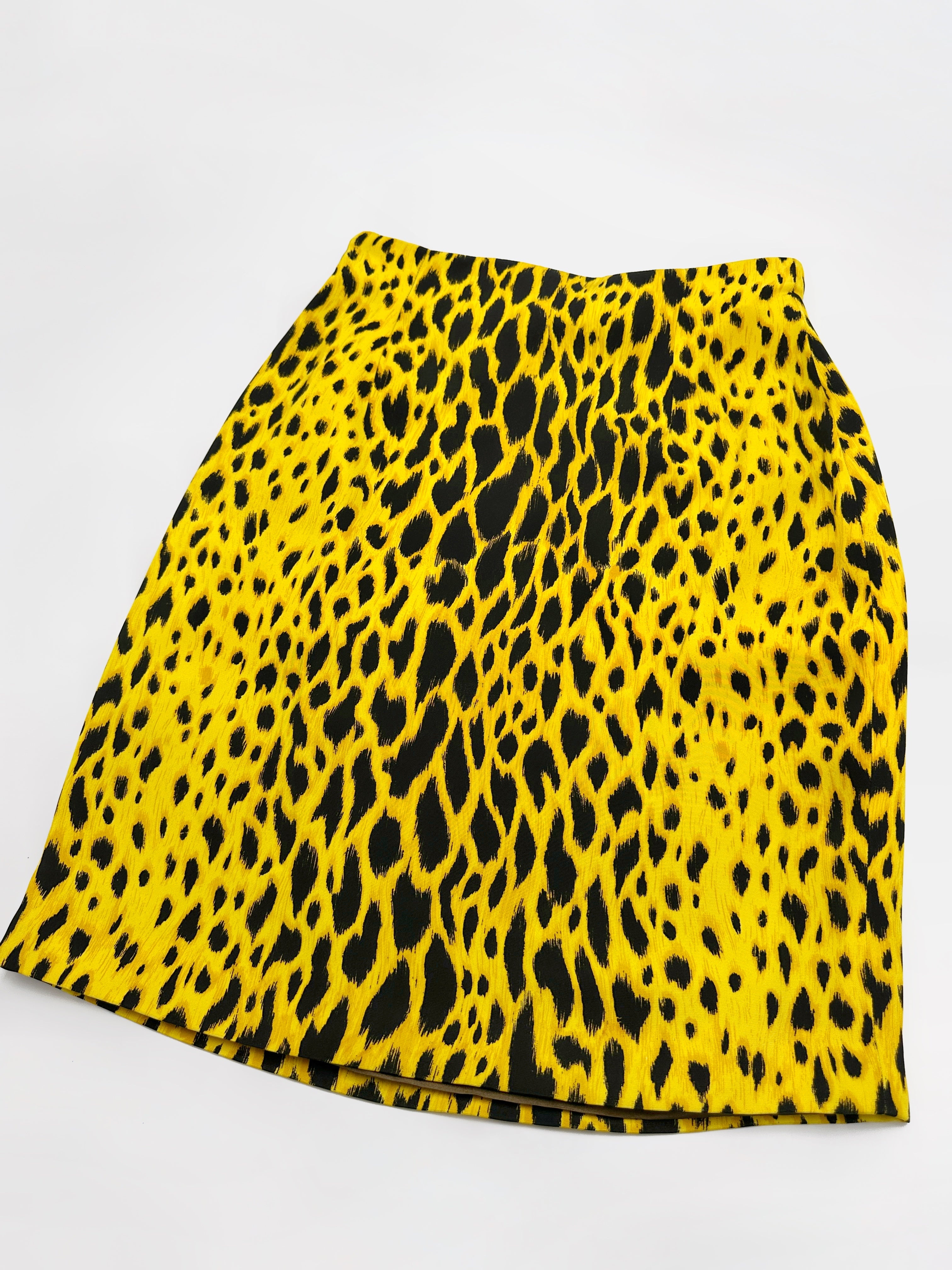 MONUMENTAL Gianni Versace Spring 1992 ANIMALIER Runway Leopard Print Silk Blazer Skirt Set 42 - 23