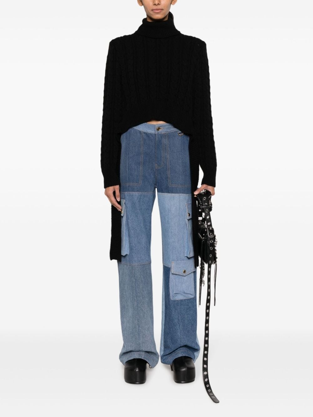 cable-knit roll-neck jumper - 2