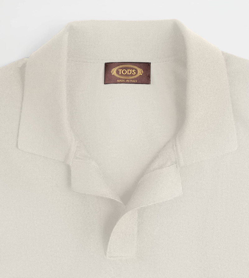 POLO SHIRT IN WOOL KNIT - GREY 3