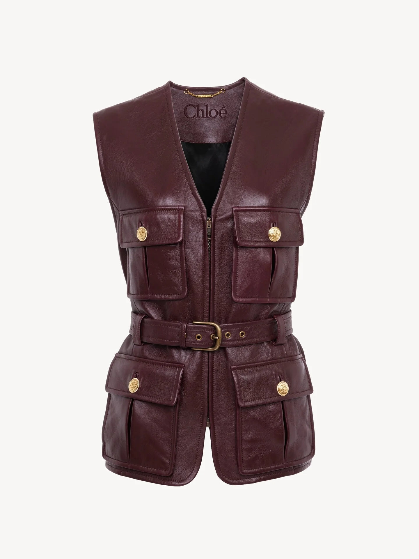 UTILITARIAN VEST IN LEATHER - 1