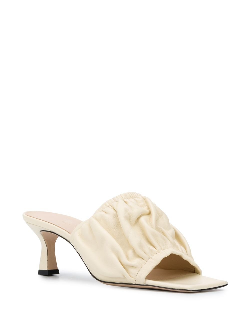 gathered leather sandals - 2