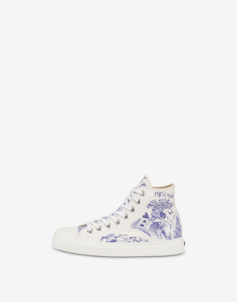 Moschino HIGH-TOP CANVAS TRAINERS WITH PRINT outlook