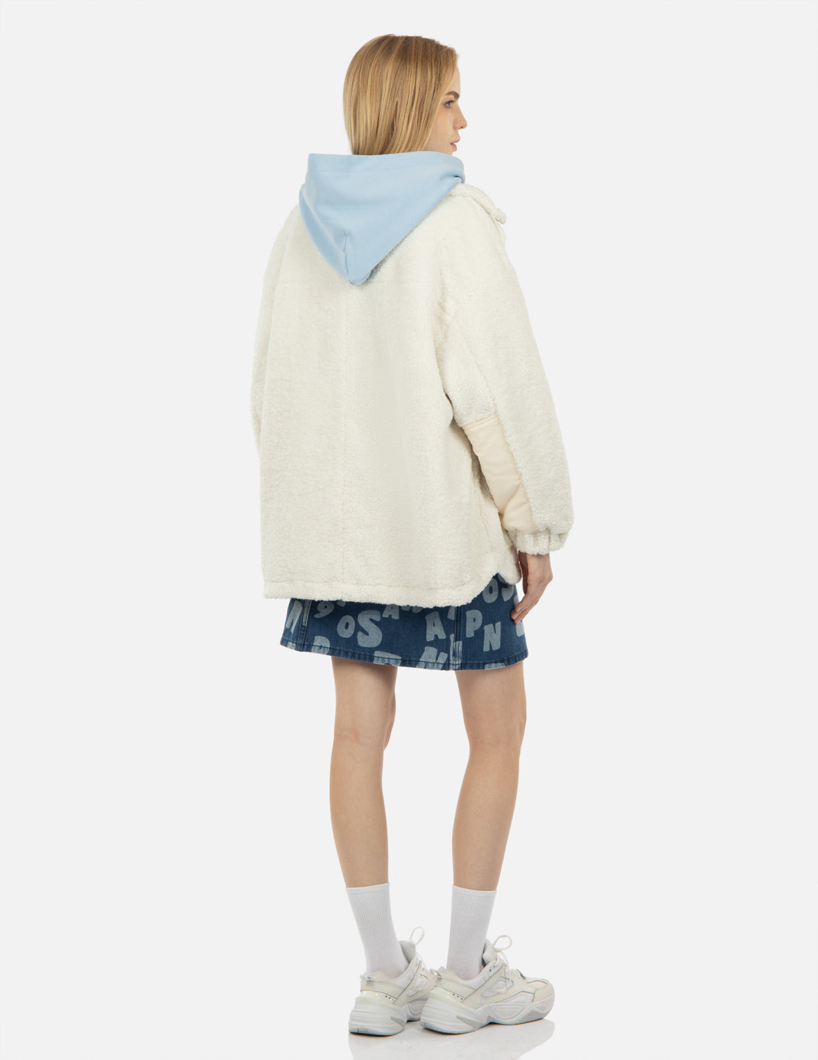 CORDUROY BLOCKED ZIP-UP SHERPA COAT - 4
