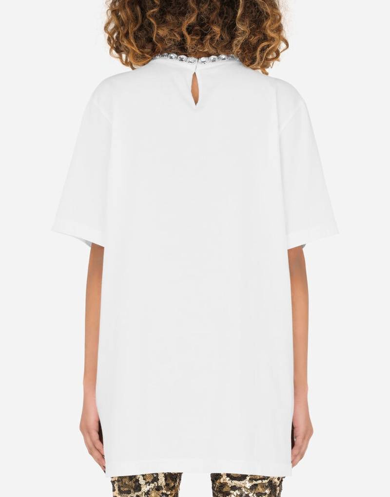 Printed jersey T-shirt with J.LO embellishment 3