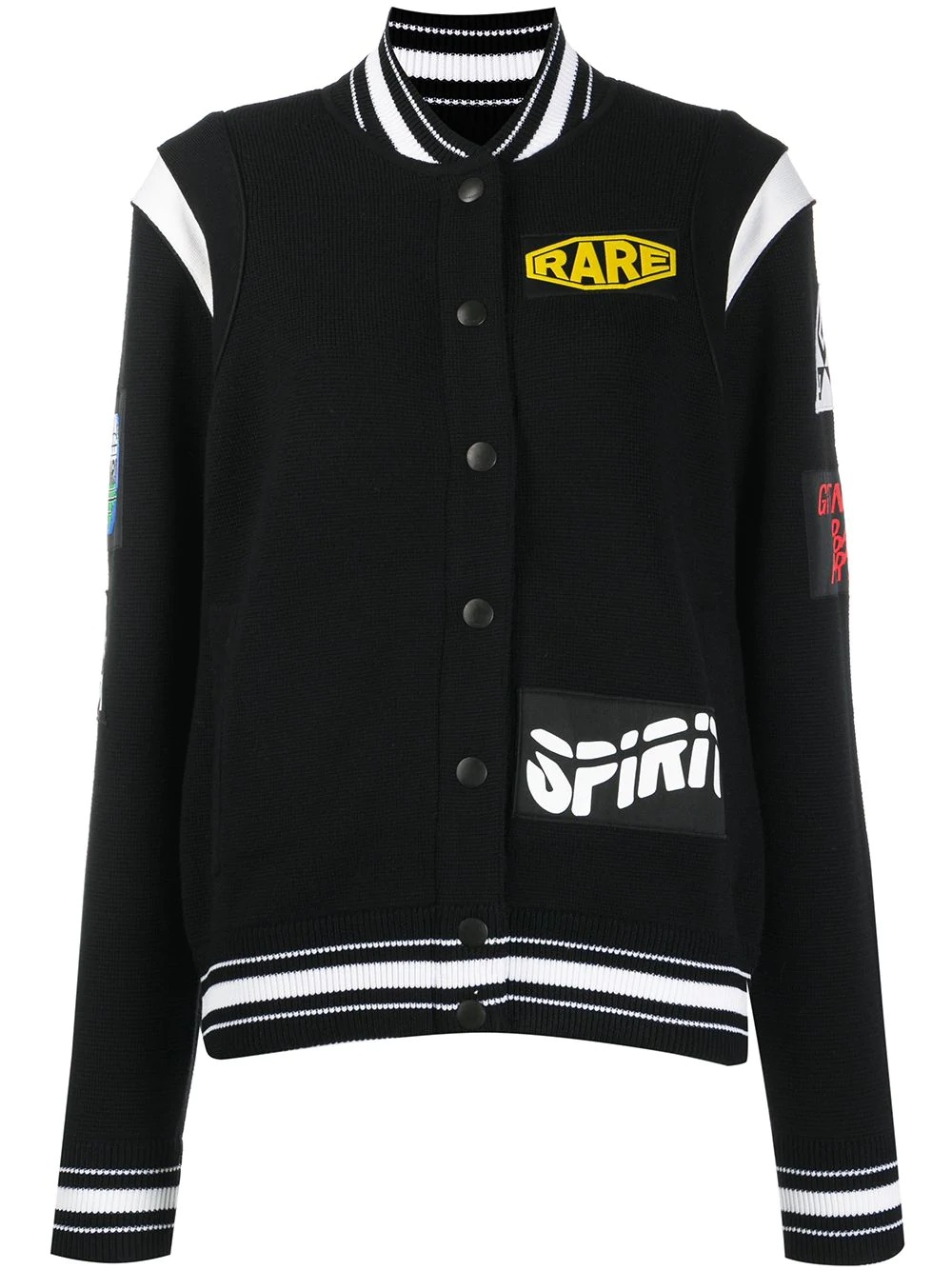 patch detailed bomber jacket - 1