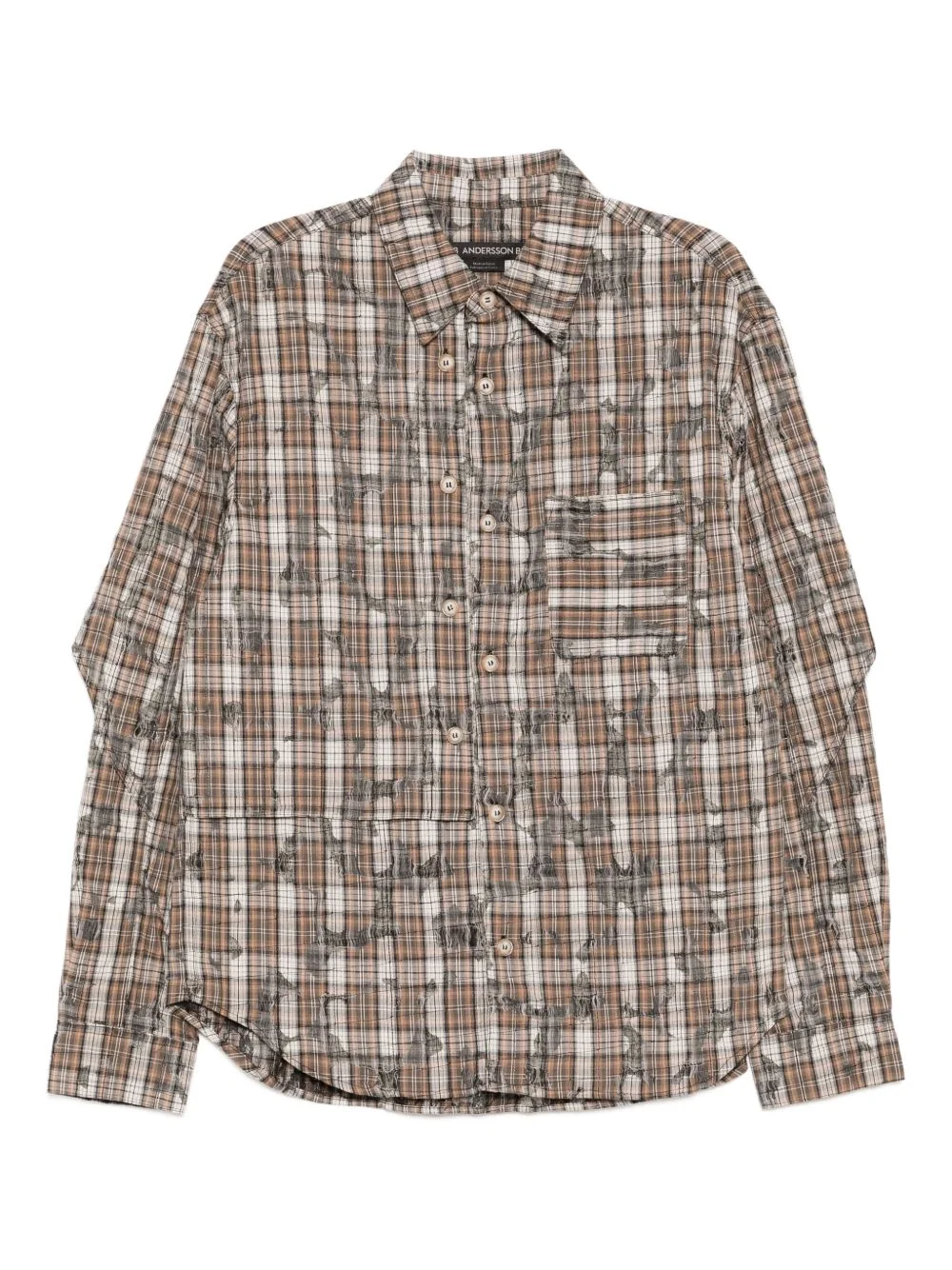 checked layered shirt - 1