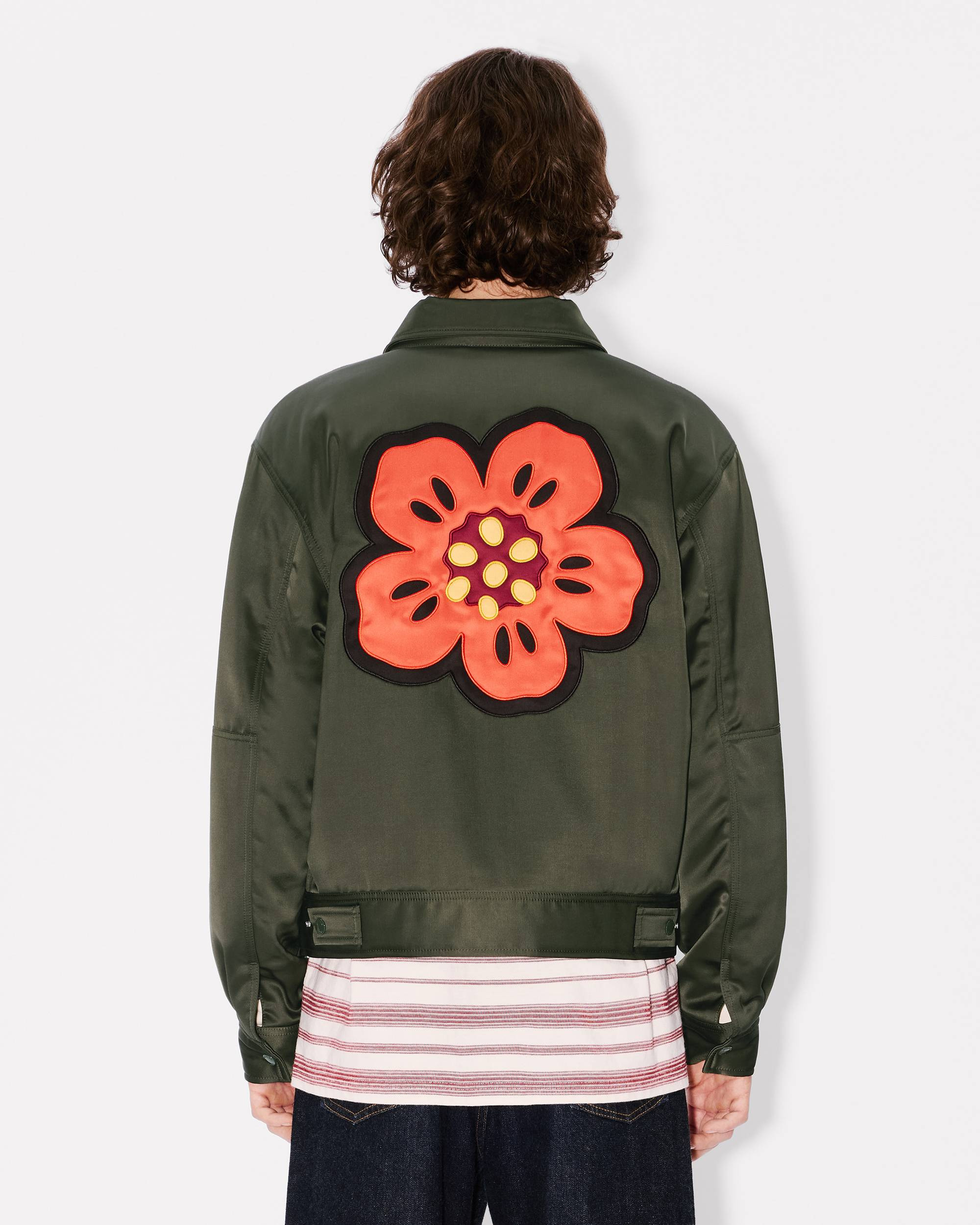 'Boke Flower' padded blouson in mixed satin - 5