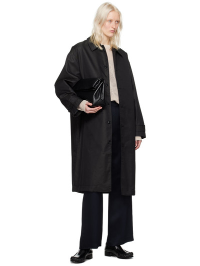 6397 Black Button Trench Coat outlook
