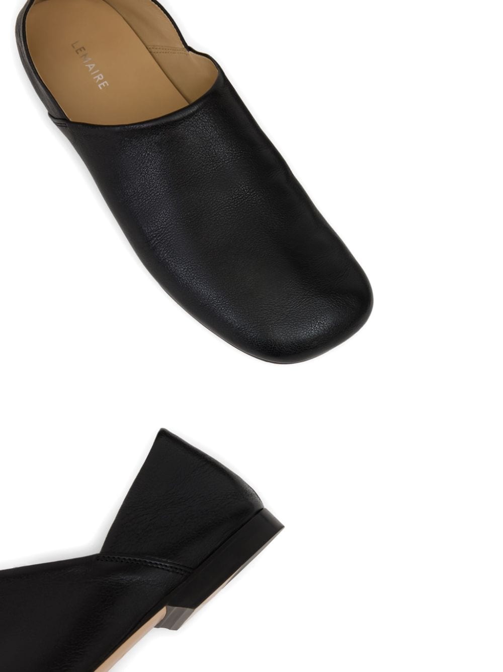 folding-heel leather slippers - 6