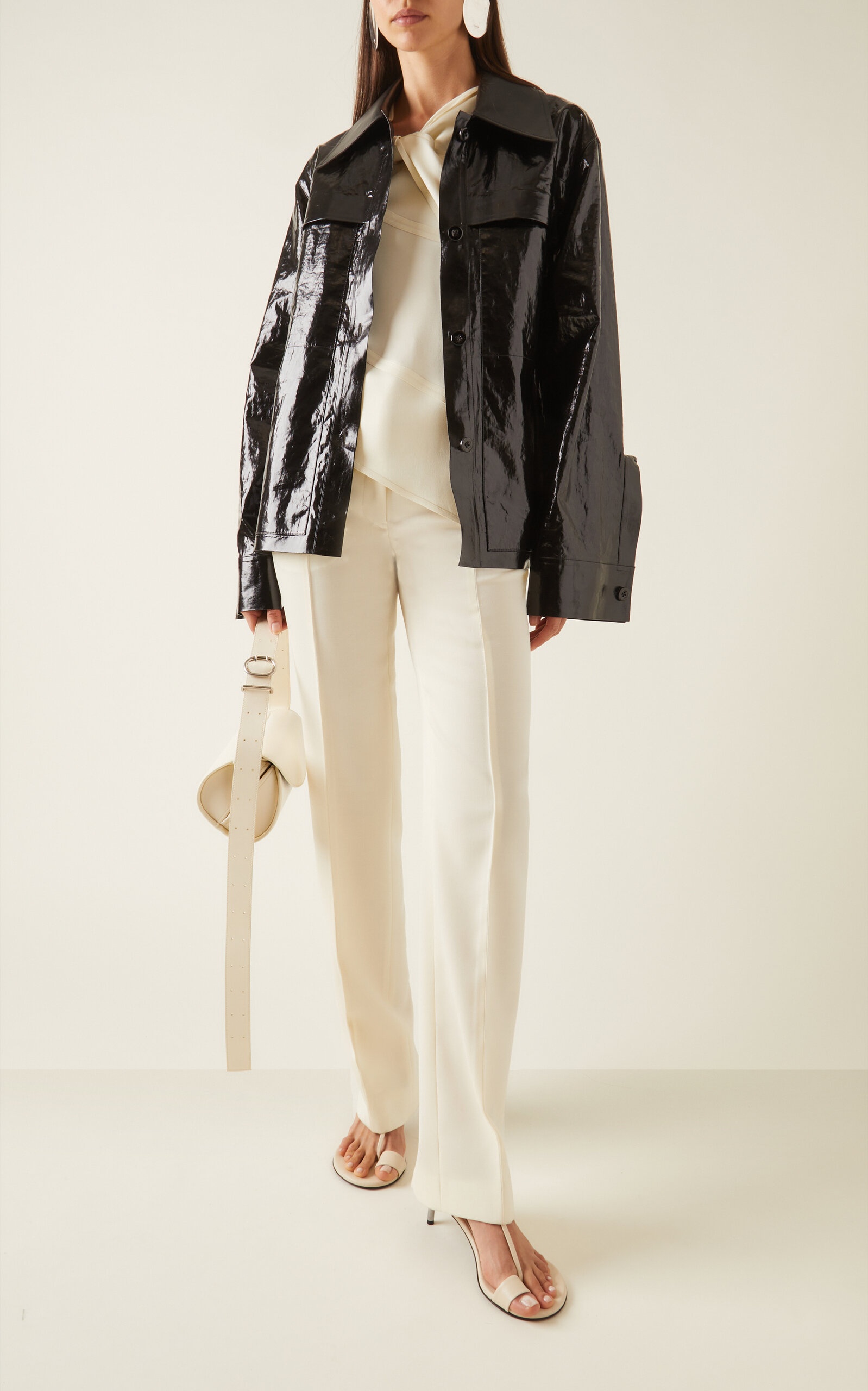 Jil Sander Coated Linen Sport Jacket black | modaoperandi
