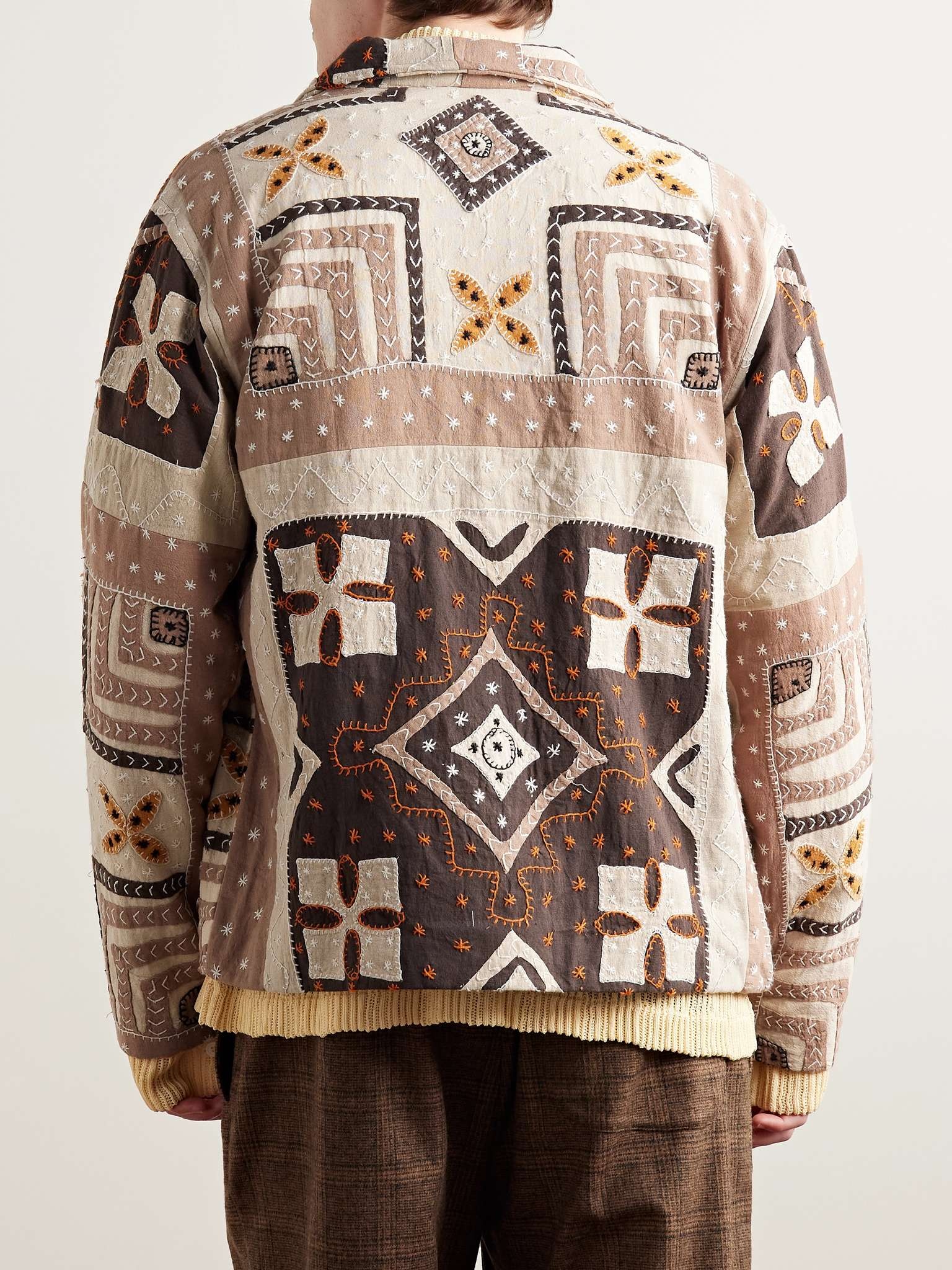 Embroidered Quilted Patchwork Cotton Jacket - 3