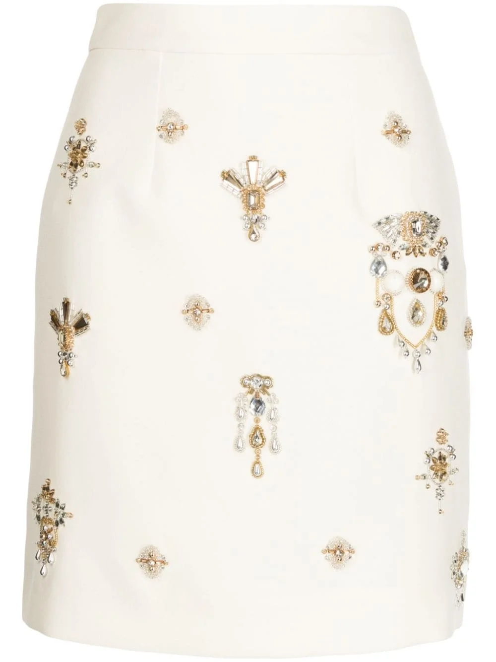 jewel-embellished silk miniskirt - 1