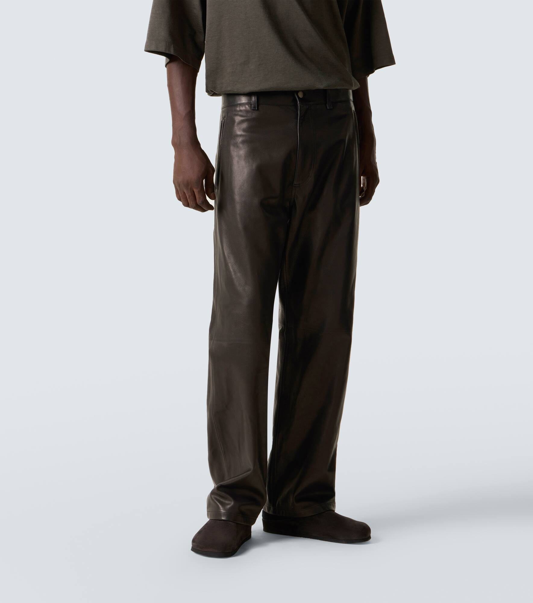 Leather wide-leg pants - 3