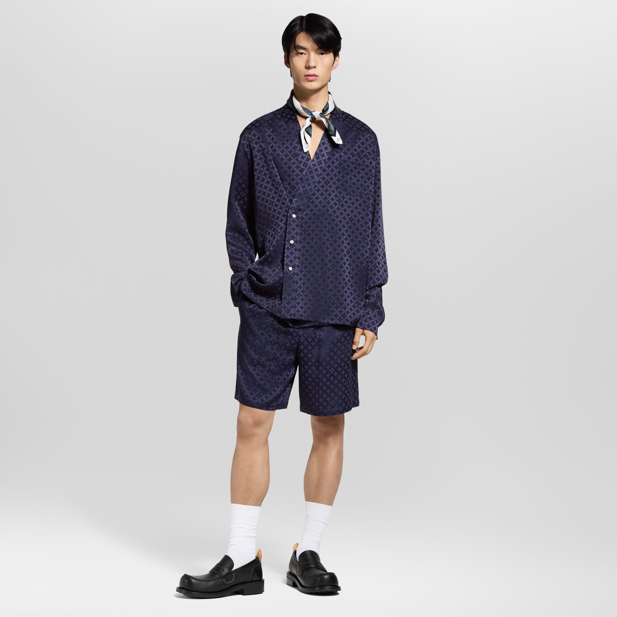 Graphic Jacquard Long-Sleeved Kimono Shirt - 3