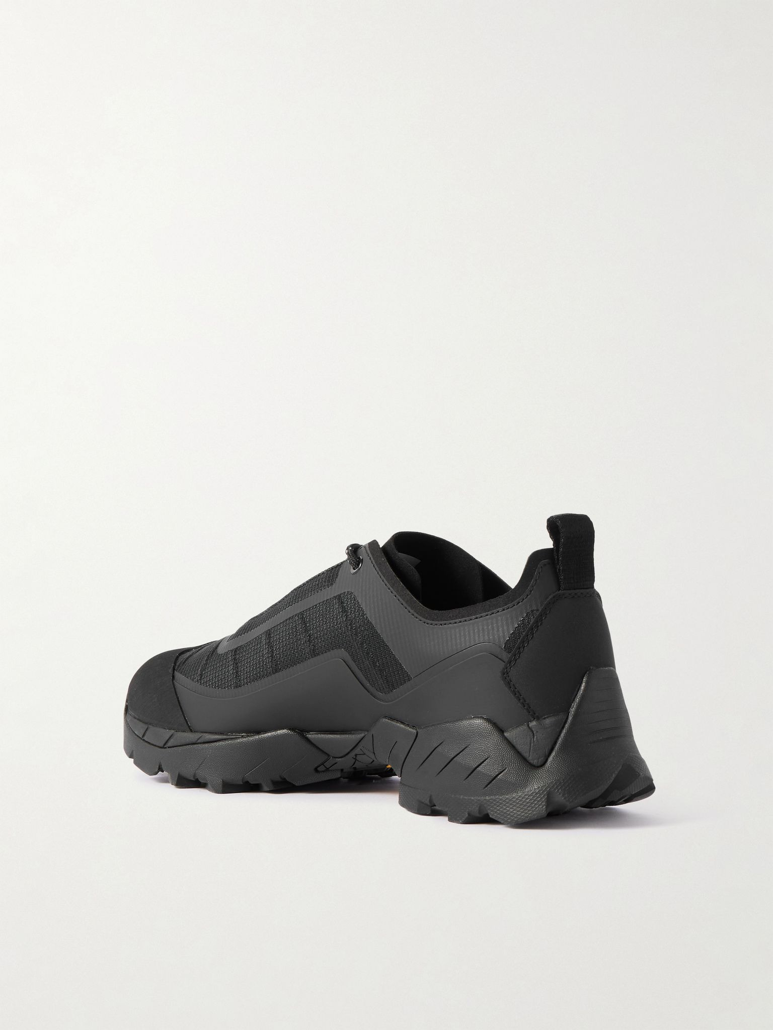 Katharina Light Rubber and Leather-Trimmed Ripstop Sneakers Black - 4