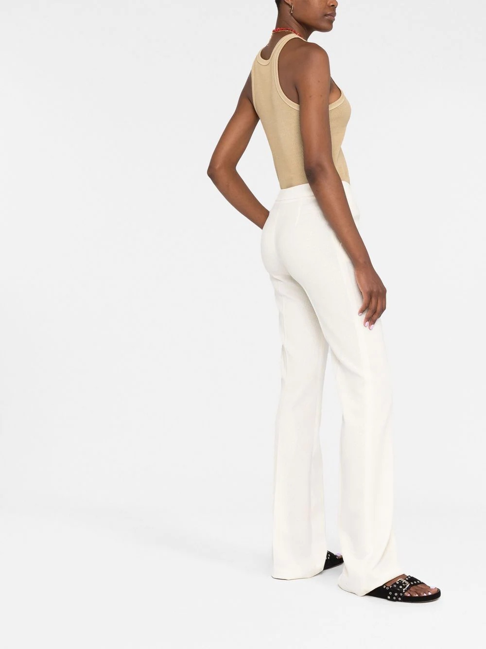 high-waisted wide-leg trousers - 6
