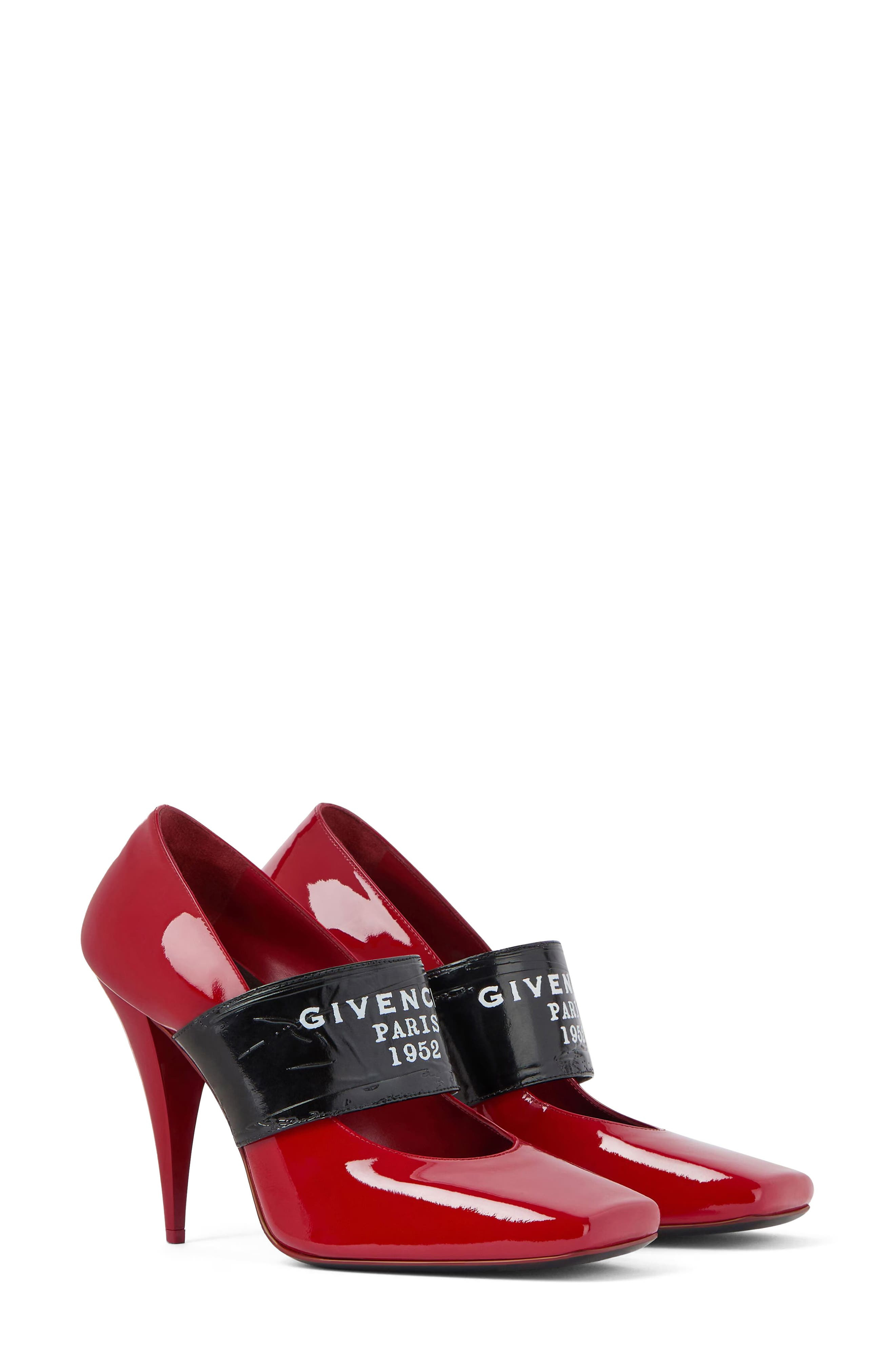 Givenchy Logo Square Toe Mary Jane Pump in Deep Red at Nordstrom - 1