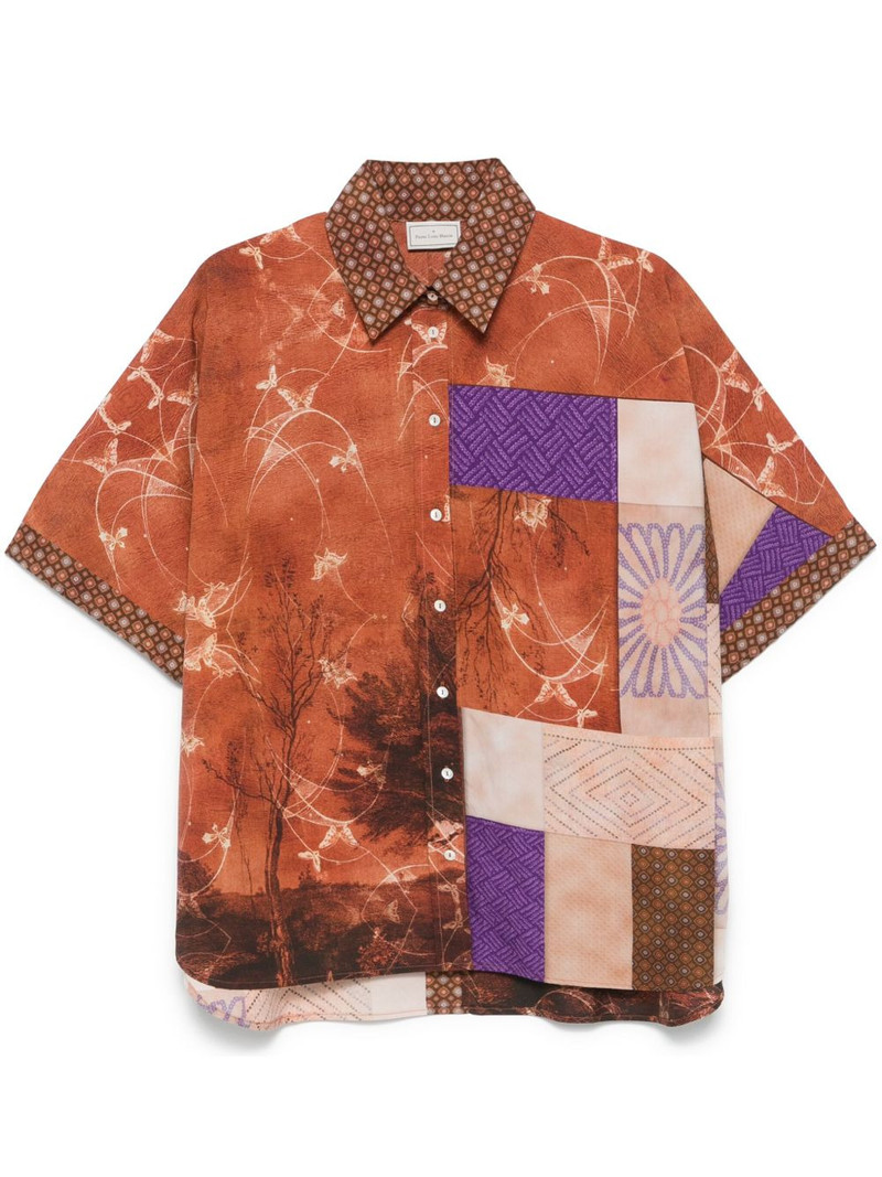 patchwork-print shirt 1
